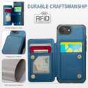 Vinich for iPhone 17e / 16e Wallet Case with Card Holder, RFID Blocking Credit Slots Kickstand Shockproof Phone Cover Fit for iPhone 16e & 17e 6.1" Blue