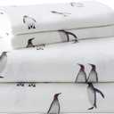 Eddie Bauer - Flannel Sheets Queen Size, Anti-Pilling & Wrinkle Resistant Cotton, Touchably Soft for All-Season Comfort - Bed Sheets with Matching Pillowcases & Fitted Sheet (Rookeries Black)