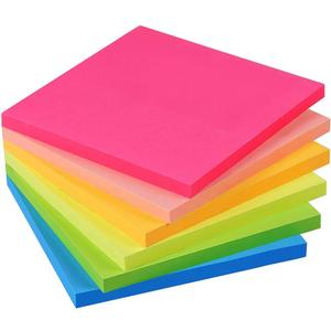 2 x Vanpad Sticky Notes 4x4 in Bright Stickies Colorful Super Sticking Power Memo Pads Strong Adhesive 6 Pads/Pack 72 Sheets/pad