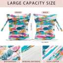Swimsuit Bag Wet Bags for Travel Reusable Waterproof Dry Bags Diaper Bag Tropical Palm Wet Bag for Swimsuit Towels Beach Gym 10.2×12.6 Inches