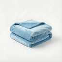 Fleece Blanket Twin - 60x80 Inch Lightweight & Buttery-Soft Throw for Bed, Sofa, Camping | 300GSM Cloud-Touch Microfiber | Cozy Essentials for Travel & Movie Nights, (Light Blue)