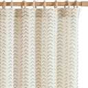 jinchan Linen Boho Curtains for Living Room Semi Sheer Gray Curtains for Bedroom 96 Inches Long Herringbone Printed Farmhouse Drapes, Rod Pocket Window Treatment Curtain Set of 2 Panels Grey on Linen