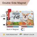 Hello Fall Corgi Dog Pumpkin Mailbox Cover Magnetic Standard Size 21x18 Inch Autumn Decorative Post Letter Box Wrap Decor Garden Yard Decoration