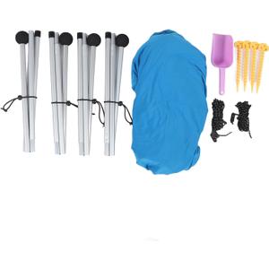 Beach Canopy, Polyester Fabric UPF50 Weather Outdoor Shade Beach Canopy for Camping (Blue)