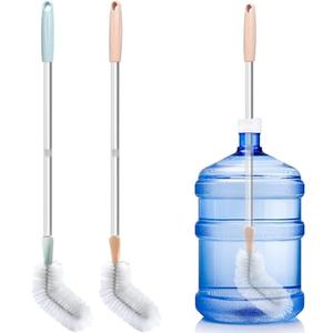 Water Bottle Cleaning Brush, 2 Pack 28inch Bendable Water Bottle Brush Long Nylon Bristles with Stainless Steel Handle for 3 Gallon and 5 Gallon Water Bucket