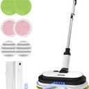 Cordless Electric Mop, Floor Cleaner with LED Headlight & Water Sprayer, Up to 60 Mins Detachable Battery, Dual-Motor Powerful Spin Mop, 300ML Water Tank for Multi-Surface, Self-Propelled