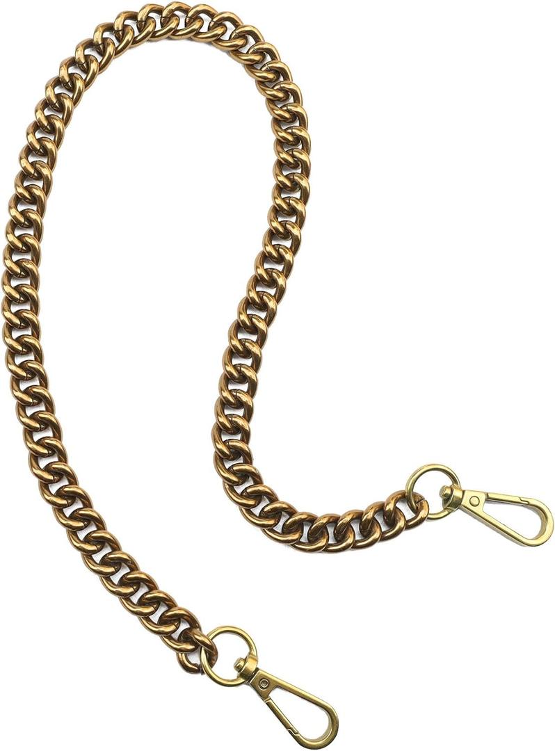Errienpin DIY Chunky Purse Chain Handles- Short Strap Replacement for Handbag/Shoulder Bags, 23 Inches Long(Brass) (Bronze)