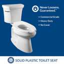 BEMIS 955CT Commercial Open Front Plastic Toilet Seat, Heavy Duty Industrial Seat without Lid, Secure Installation for Long Lasting Use, Made in USA, Round, White