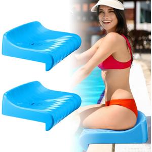 2 Pcs Poolside Chairs for Edge of Pool Portable Outdoor Chair for Poolside Pool Chair with Built in Lip for Camping, Picnic, Swimming, Beach Accessories (Blue)