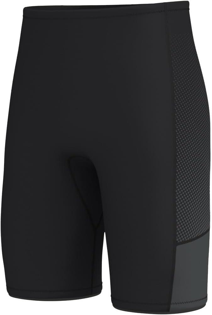 GoldFin Wetsuit Shorts Men, Mens 2mm Wet Suits Neoprene Short for Water Sports Diving Surfing Swimming Snorkeling (Large, Black/Grey)