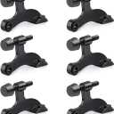 HOMOTEK 6 Pack Hinge Pin Black Door Stopper, Adjustable Deluxe Heavy Duty Door Stopper 2-1/2"x1-3/4,with Black Rubber Bumper Tips