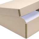 Lineco Photo Storage Box, Holds 1000 3x5 or 4x6 Pictures, Removable Lid, with 12 4"x6" Photograph Envelopes, Color: Tan