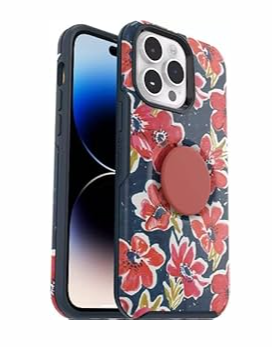 OtterBox + Pop Symmetry Series Slim Case for iPhone 14 PRO (ONLY) with PopSockets PopGrip - Non-Retail Packaging - Black