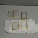 4PCS Glass Frame for Pressed Flowers, 2x3 Inch Brass Hanging Photo Frame Double Glass Frame with Chain DIY Vintage Home Decor (Vertical style, Gold)