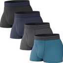 Pair of Thieves Soft Cotton Mens Trunks Underwear Pack (4 Pack) - Tagless Mens Underwear Trunks (Large, Navy)