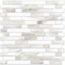 STICKGOO Thicker Design Peel and Stick Tile Backsplash, 12”×12”Stick on Backsplash for Kitchen, Self Adhesive Tile for Kitchen Backsplash and Bathroom(10 Sheets,Beige & White)