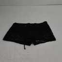 Lace Swim Shorts Drawstring Bathing Suit Shorts Board Shorts Bottoms Hollow Swimsuit Boy Shorts Small, Black 