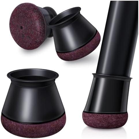 OCONDA 24PCS Chair Leg Floor Protectors Round, Black Furniture Cups for Hardwood Floors, Silicone Chair Leg Caps with Wrapped Felt, Anti-Scratch, Reduce Noise, Medium Fit: 0.76''-1.18''