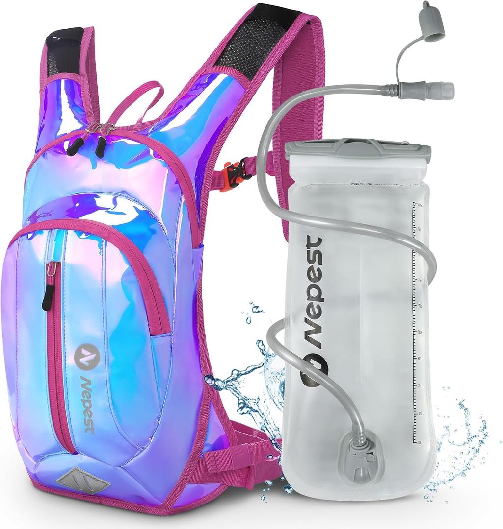 Nepest Hydration Pack Backpack for Women & Men, Lightweight Water Backpack with 2L Water Bladder for Hiking Cycling Running Biking