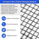 Universal Geogrid Roll 3.84ft x 164ft Retaining Wall Fiberglass Geogrid, 50KN Tensile Strength Driveway Ground Gravel Grid with Mounting Screws for Asphalt Pavement and Soil Road Slope Reinforcement