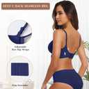 OEAK Womens Wireless Jelly Bras Comfortable Push Up Bra No Underwire Gel Bra Full Support Lift Everyday Seamless Tshirt Bras (Blue, S)