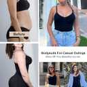 SHAPERX Shapewear for Women Tummy Control Bodysuit Mid Thigh Butt Lifter Body Shaper Shorts, SZ5218-2-Black-L/XL