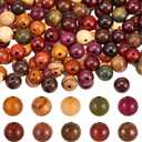 WILLBOND 130 Pieces Macrame Wooden Beads 1mm Hole Loose Beads with Hole for Macrame Making Kits Supplies Jewelry Bracelet Making Hair DIY Craft Handmade Decor (Sandalwood Color, Mini)