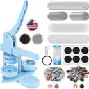 Happizza Button Maker Machine 58mm/2.25in, 2-in-1 Button Maker & Magnet Maker Machine for Making Badges and Fridge Magnets, DIY Pin Maker Machine Kit with 50 Badge Parts & 50 Magnet Making Supplies