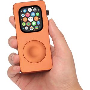 Aluminum Alloy Case for Apple Watch 49mm 44mm 45 46 42 40 41mm-Turn Your Apple Watch into a Smartphone,Retro iPod Style Metal Protective Cover with Click Wheel (Orange, 46mm - Series 11/10)