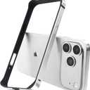 New Aluminum Frame Metal Bumper Frame Slim Hard Case Cover for iPhone17Pro, Metal Frame with Soft Inner Bumper, Raised Edge Protection (Silver, for iPhone17Pro)