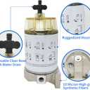 S3227 Fuel Filter Fuel Water Separator Filter Assembly Compatible with Marine Outboard Motor Mercury 10 Micron Replaces# S3227, 9-37882, 320R, 490R-RAC-01, 18-7922, 18-7922-1