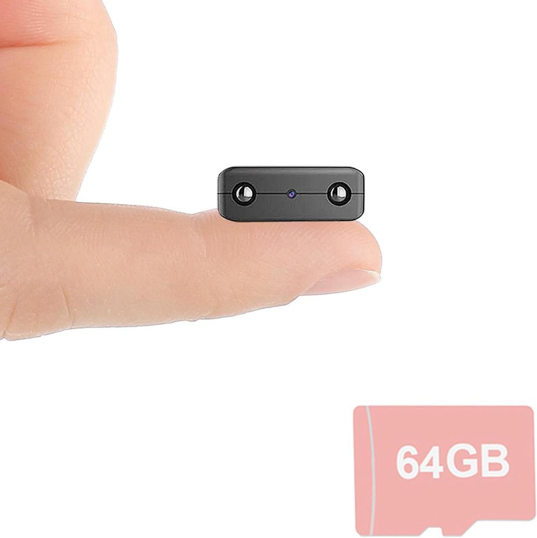 W-Mini Security Camera with 64GB SD Card, Battery Powered, HD Video, Night Vision, Motion Detection, Cloud Storage, Wi-Fi & Offline Mode, for Indoor/Outdoor Use