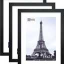 18x24 Poster Frames 3 Pack Black MDF Wood and Polished Plexiglass Frame,Display Pictures in Horizontal and Vertical