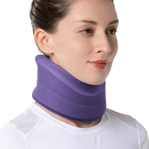 Velpeau Neck Brace for Neck Pain and Strong Support, Soft Cervical Collar for Sleeping Upright, Snoozing - Stabilizes & Relieves Pressure in Spine for Women & Men (Blue, L: 16.5-19.5" / 3" Depth)