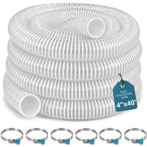 Heavy Duty PVC Dust Collection Hose 4" x 40', 4 Inch Dust Collection Hose