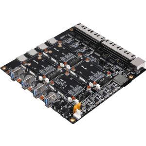 GeeekPi DeskPi Super4C for Raspberry Pi Compute Module 5, Cluster Mini-ITX Board Supporting 4 CM5 modules, 2.5GbE + 1GbE Networking, M.2 NVMe, Including 89W Power Supply