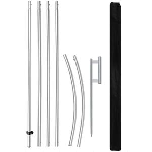 Feather Flag Pole Kit Fits 13.5FT Swooper Flags, 18FT Tall Aluminum Flagpole Set with Heavy Duty Ground Spike for Business Advertising Flags Custom Feather Flag