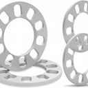 LUJIANI 4 Pack Universal Wheel Spacers, 5/16" (8mm) Die Cast Replacement Wheel Spacer for 5 Lugs Wheels/Rims, Fits 100-120mm Multiple Bolts Pattern, 5x100, 5x108, 5x110, 5x112, 5x114.3, 5x115, 5x120 (Silver)