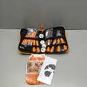 JOYIN 12 Pcs Halloween Pumpkin Carving Kit, Professional Carving Set with Handbag,12 Stencils, 4 LED lights for DIY Jack O Lantern, Stainless Steel Double-sided Sculpting Tools Decoration Supplies