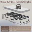 Somdot Adjustable Folding Bed with Mattress, 75x31 Cot Size Frame