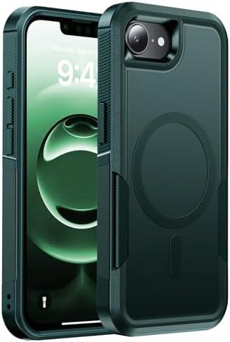 DEVISELOVE Magnetic for iPhone 16e Case Military-Grade Dual-Layer Shockproof, Rugged Heavy Duty Protective Cover [Compatible with Magsafe] Anti-Fingerprint Anti-Scratch 16e Phone Case 6.1”, Green