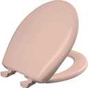 Bemis Classic Colors Slow Close Toilet Seat, Easy Clean Hinges and Durable Plastic Seat, Made in USA, Round, Venetian Pink, Size: Round