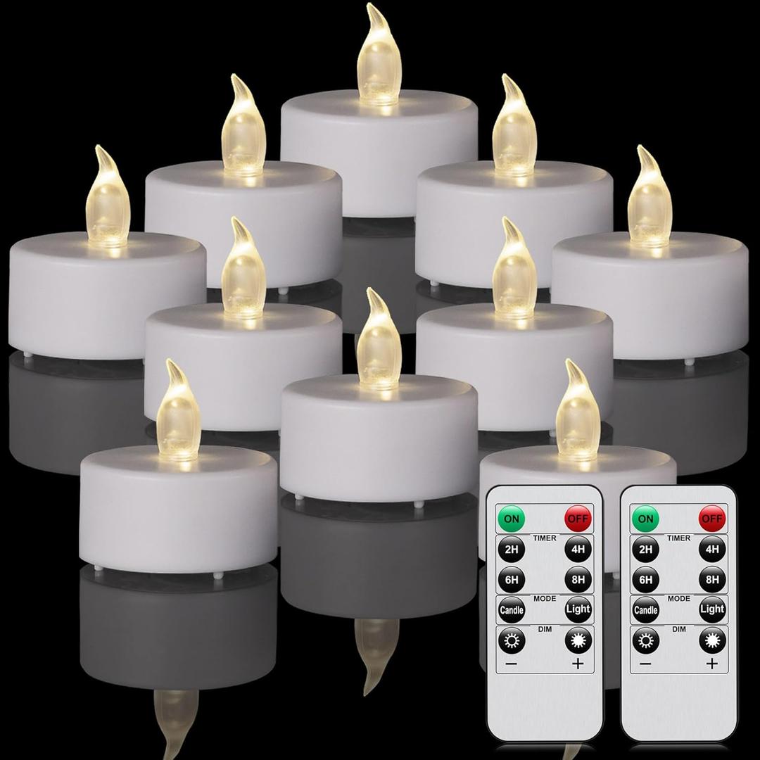 LED Tea Light Flameless Candles with Remote Control Flickering Tealight Long Lasting, Battery Operated with Timer for Halloween Home Decoration Seasonal &Festival Celebration WarmWhite (50pcs)