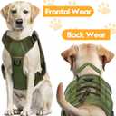 Heavy-Duty Tactical Dog Harness for Large Dogs, No Pull Adjustable Reflective Pet Vest with Molle System, K9 Military-Grade Control for Service Training, Outdoor & 10+ Breeds, Green, Medium (M: Neck: 17-22'', Chest: 23-28'')