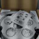 Farmhouse Chandelier Lighting Round 5 Lights Black with Glass Shade Ceiling Hanging Vintage Rustic Light Fixture for Dining Room Living Room Foyer Porch Kitchen Island