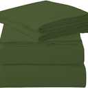 ROYALE LINENS - 4 Piece Full Bed Sheet - Soft Brushed Microfiber 1800 Bedding Set - 1 Fitted Sheet, 1 Flat Sheet, 2 Pillow case - Wrinkle & Fade Resistant - Full Size Sheet Set (Hunter Green, Full)
