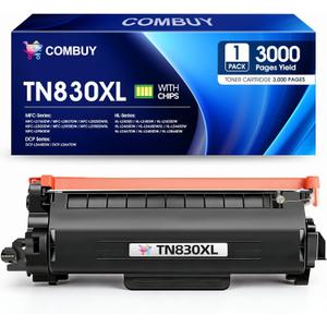 COMBUY TN830XL Toner Cartridge Replacement for Brother TN830XL TN830 TN-830 TN830 XL TN-830XL Work with Brother HL-L2460DW DCP-L2640dw HL-L2405w HL-L2400D HL-L2480DW MFC-L2820DW Printer (1 Black)