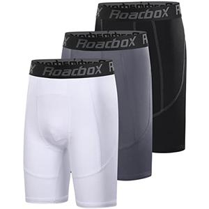 Roadbox Youth Boys Compression Shorts - Spandex Athletic Performance Underwear, Kids Running Base Layer for Football Baseball Size Medium