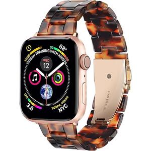 HOPO Compatible With Apple Watch Band 38mm/40mm/41mm/42mm/44mm/45mm/46mm/49mm Resin Strap Bracelet Wristband Lightweight Replacement For iWatch Bands Series Ultra 11 10 9 8 7 6 5 4 3 2 1 SE for Women