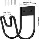 Metal Garden Hose Holder, Wall Mounted Water Hose Hanger, Solid Hose Hook for Garden Garage Water Hose/ Extension Cords/ Vacuum Lines (Black)